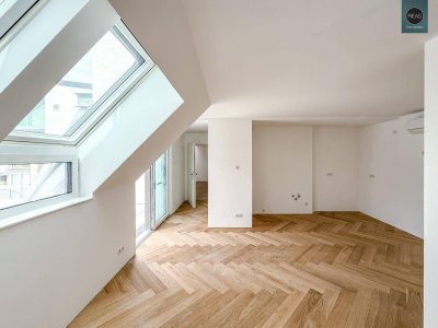 Elevate 1090 – Erstbezug: Luxus Dachgeschoss - Maisonette Wohnung (klimatisiert) mit 1 Balkon und 1 Terrasse nahe U6 Alser Straße, AKH!