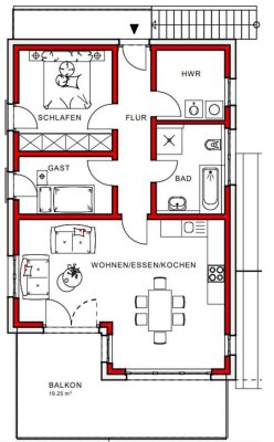 Lichtdurchflutete 3-Raum-Wohnung mit Balkon und EBK in Ingolstadt-Haunwöhr