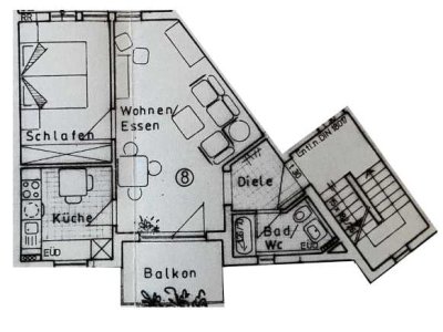 2-Zimmer Wohnung in Weißbach