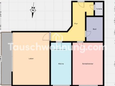 Tauschwohnung: Biete 2 Zi suche 3 Zimmer oder mehr