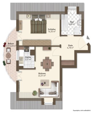 Lichtdurchflutete 2-Zimmer-Wohnung mit Balkon in Schwabhausen