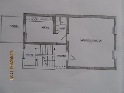 1-Zimmer-Wohnung, Balkon, EBK, Möbel