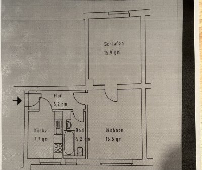 2-Raumwohnung in ruhiger Lage