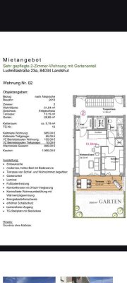 Sehr gepflegte 2-Zimmer-Wohnung mit Gartenanteil