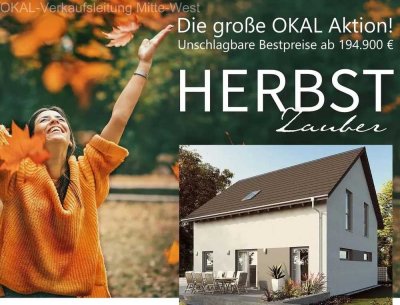 Herbstaktion mit klassischem Einfamilienhaus