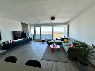 Geschmackvolle 2 Zimmer Wohnung mit Panoramablick auf den Rhein