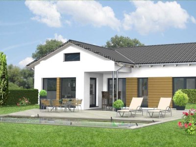 Bungalow mit Bodenplatte zur Ausstattung fertig