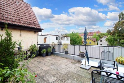 Haus-in-Haus-Konzept: 5-Zi.-ETW mit Dachterrasse, Gewölbekeller und Einbauküche