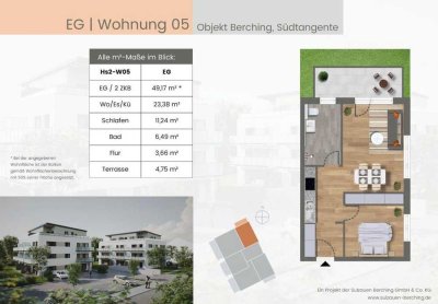 Erstbezug wunderschöner Neubau 2 ZW EBK TG-Stellplatz Terrasse barrierefrei!