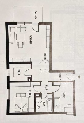 Freundliche 3-Zimmer-Wohnung mit Balkon und EBK in Tuttlingen