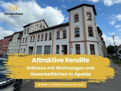 Neuer Preis! - Attraktive Rendite - Eckhaus mit Wohnungen und Gewerbeflächen in Apolda