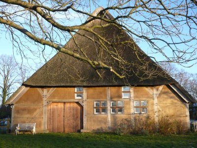 Reetgedecktes Bauernhaus mit Wohn-/Wirtschaftsbereich