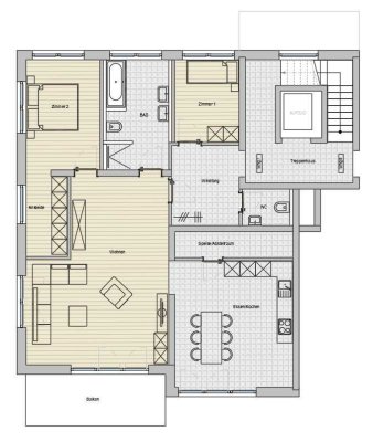 Top-Wohnung mit EBK und Balkon: freundliche 4-Zimmer-2.OG in Aulendorf