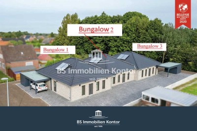 Ostrhauderfehn-Idealer Altersruhesitz! Schlüsselfertige Neubau-Bungalow mit Terrasse und Gartenanlag