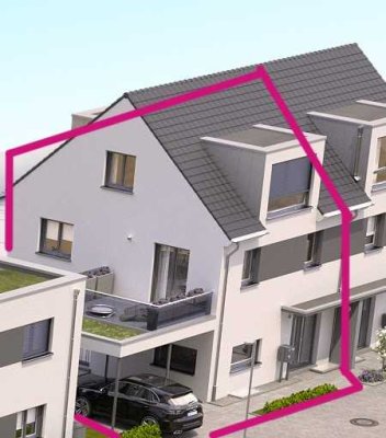 Ruhige Seitenlage, bezugsfertig projektiert, attraktive Neubau-Haushälfte, Dach ausgeb., 120m² Wfl.