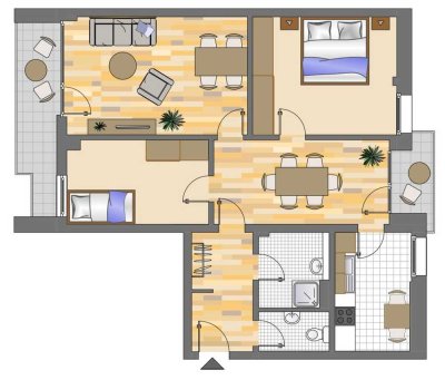 Lichtdurchflutete und renovierte Etagenwohnung mit Aufzug in Düsseldorf-Hassels