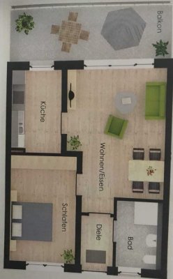 Neuwertige 2-Zimmer 62qm Wohnung m. Balkon Kassel Wilhelmshöhe beziehbar ab 01.01.2025