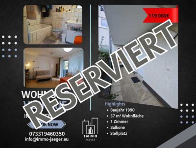 [Reserviert] Helle 1-Zimmer-Wohnung mit Balkon und Stellplatz in Eislingen – 37 m²