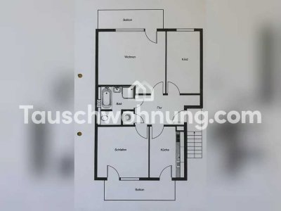 Tauschwohnung: Lichtdurchflutete moderne 3-Zimmer-Wohnung mit 2 Balkonen