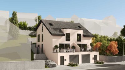 Bezugsfertig zum Festpreis: Neubau-DHH mit Balkon, Weitblick & Garage in Alzenau-Kälberau