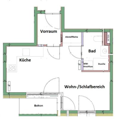 zentrale Garconniere inkl. Balkon und TG Stellplatz