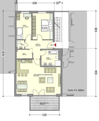 Moderne 3-Zimmer-Wohnung mit Balkon in ruhiger Lage