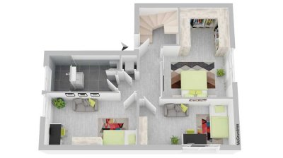 TRAUMWOHNUNG: Geschmackvolle 4-Raum-Maisonette-Wohnung mit lux. Innenausstattung