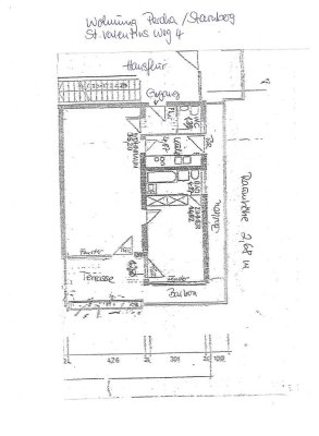 Geschmackvolle helle und geräumige Wohnung mit zwei Zimmern sowie Terrasse und EBK in Starnberg