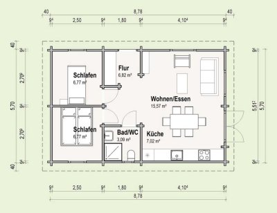 Exklusive, gepflegte 2-Zimmer-Wohnung mit Balkon und Einbauküche in Rostock