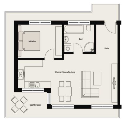 Exklusive, neuwertige 2-Zimmer-Penthouse-Wohnung mit gehobener Innenausstattung mit EBK in Oberndorf