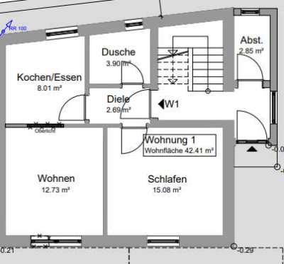 moderne 2- Zim. Whg, im Zentrum, mit günstigem KFW Darlehen