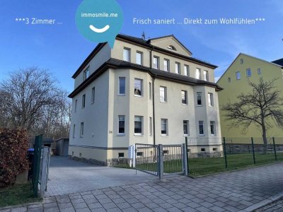 3-Raum • Küchwaldnähe • komplett renoviert • Loggia • Bad mit Dusche • Wohnküche • Top-Zustand !