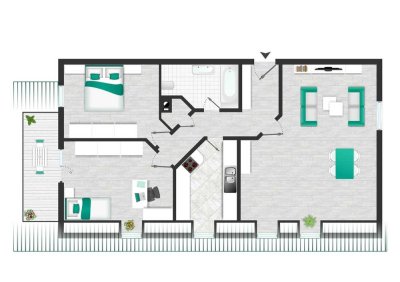 Gemütliche 3 ZKBB-Wohnung 2. OG idyllischer Balkon