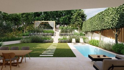 JARDIN HERMES - TRAUMHAFTE GARTENWOHNUNG MIT SAUNA UND INFINITYPOOL