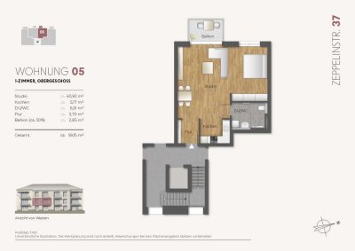 1,5 - Zi. Neubau Eigentumswohnung 1. OG (Whg. 05)