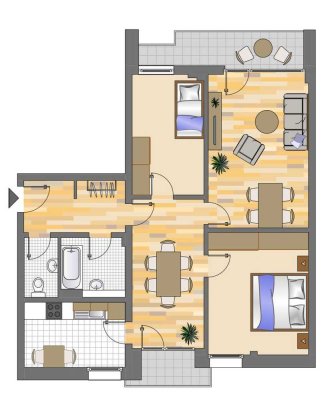 Demnächst frei! 3-Zimmer-Wohnung in Düsseldorf Hassels