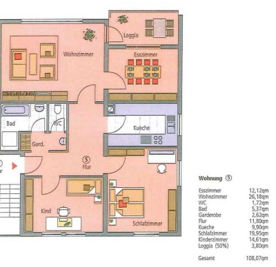 ***Provisionsfrei*** Helle und geräumige 4 Zi. Wohnung mit Balkon und Außenstellplatz