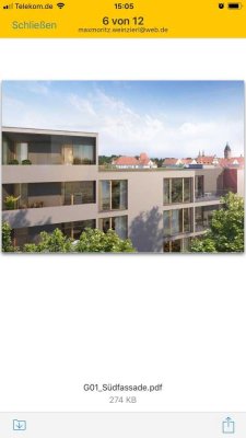 Stilvolle, geräumige 3-Zimmer Penthouse Wohnung mit Dachterasse und EBK über den Dächern Regensburgs