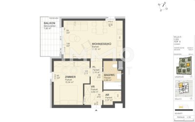 KREMSER WOHNDOMIZIL2Zi- 53qm- Balkon-Eigentum, Lift, Tiefgarage, in beliebter Grünruhelage