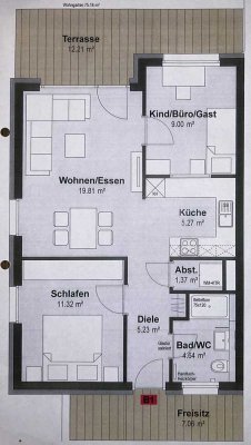 Lichtdurchflutete 3-Zimmer-Wohnung mit Terrasse, Garten und Einbauküche in Heilbronn-Böckingen