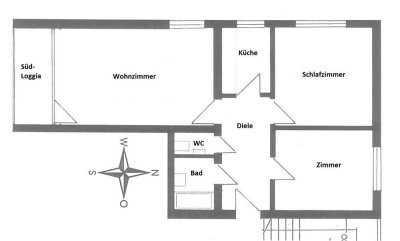 Genial zentral - 3 Zi.-Wohnung mit Top-Grundriss