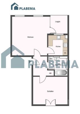 Gut geschnittene 2- Zimmer- Wohnung mit Balkon in sehr guter Lage, neue EBK möglich, Lindenbergviert