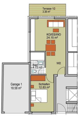 Neuwertige 2-Zimmerwohnung, Heilbronn Kirchhausen