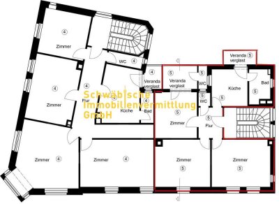 3-Zi.-Whg., 1. OG, Altbau, 2 x verglaste Veranda, *Sanierungsgebiet*, kein Denkmalschutz