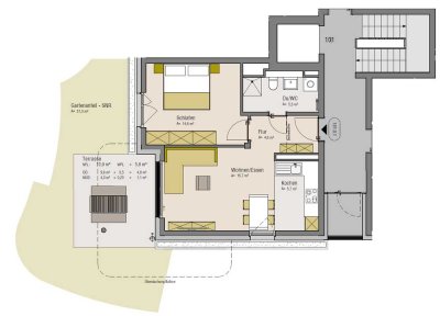 Geschmackvolle 2-Zimmer-Wohnung mit gehobener Innenausstattung inkl. Terrasse + Garten