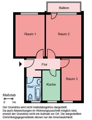 3-Zimmer-Wohnung in Werl - Balkon - Bad mit Fenster