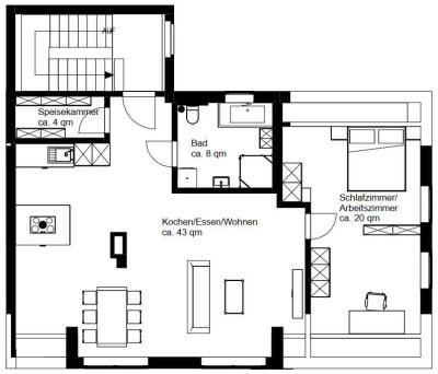 Eine besondere Dachgeschosswohnung mit 2,5 Zimmern