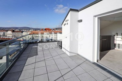 Luxus-Dachgeschosswohnung zum Nettopreis kaufen! - Eigene Dachterrasse mit atemberaubenden Weitblick über Wien!