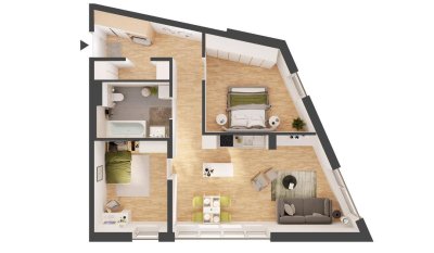 3-Zimmer Hochparterre-Wohnung zur Miete! (Top W03)