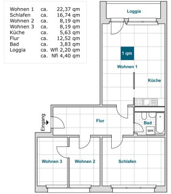 Aus 3 mach 4! Schöne 4 Zimmer Wohnung